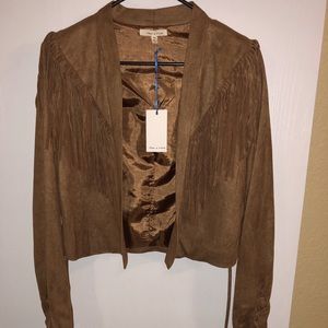 Camel Colored Fringe Jacket (Size Medium)